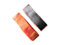 King Salmon Portions on White Background