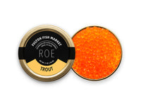 Fulton Fish Market Trout Roe Open Tin on White Background