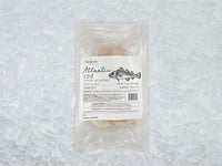 Atlantic Cod portion front of bag on ice