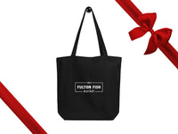 Fulton Fish Market Black Tote Bag with Gift Ribbon
