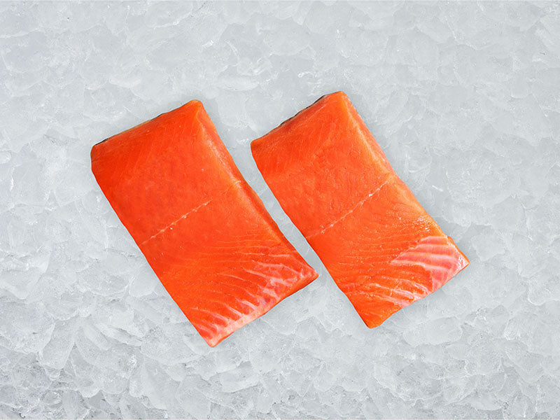 Wild Alaska Copper River Coho Salmon Portions on Ice