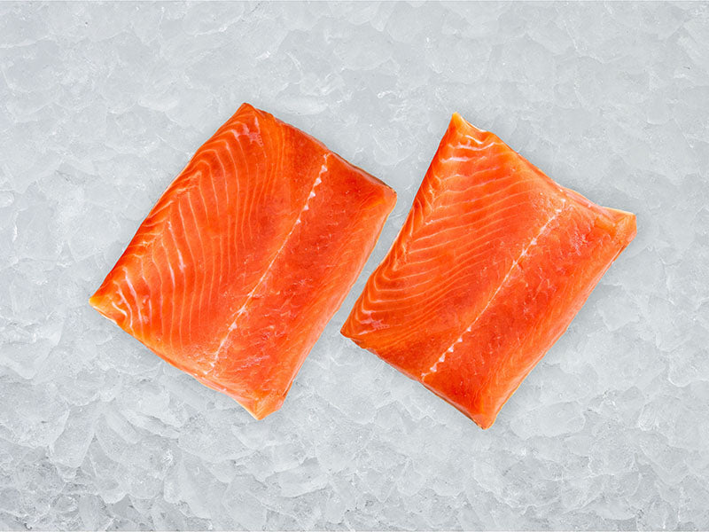 Wild Alaska Copper River Sockeye Salmon Portions on Ice