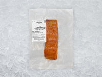 Front of Hot Smoked Steelhead Trout in Package on Ice