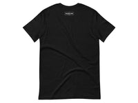 Black t-shirt with white Fulton Fish Market logo on the back