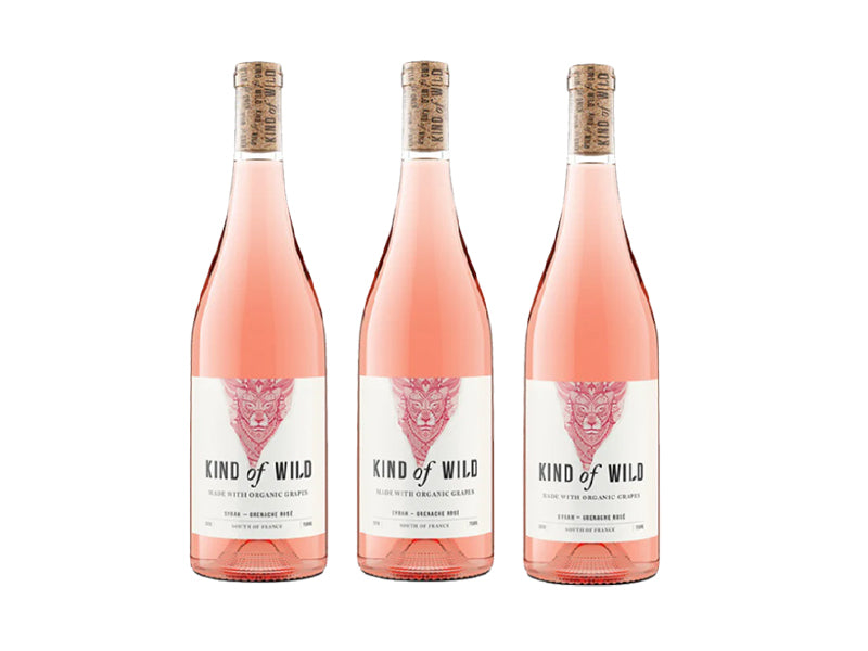 Kind of Wild Wines Syrah-Grenache Rosé Three Bottles