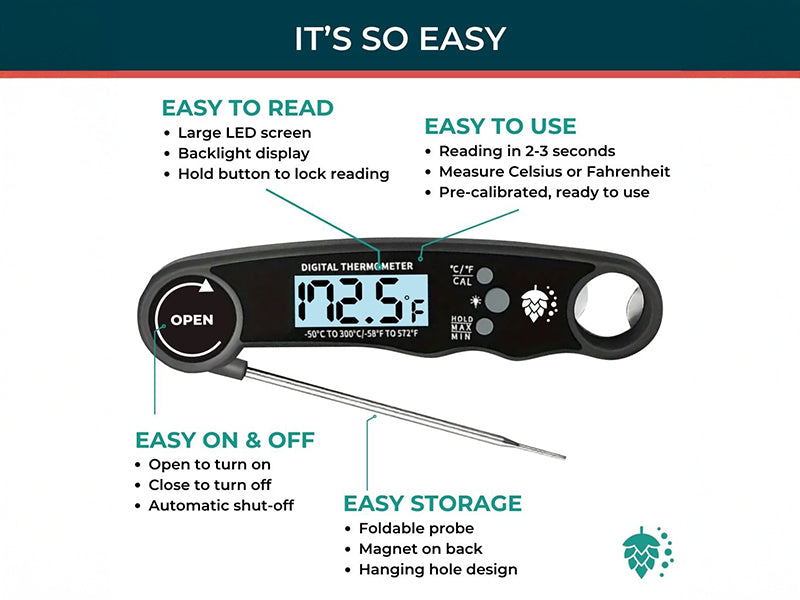 Digital Food Thermometer features that make it easy to use
