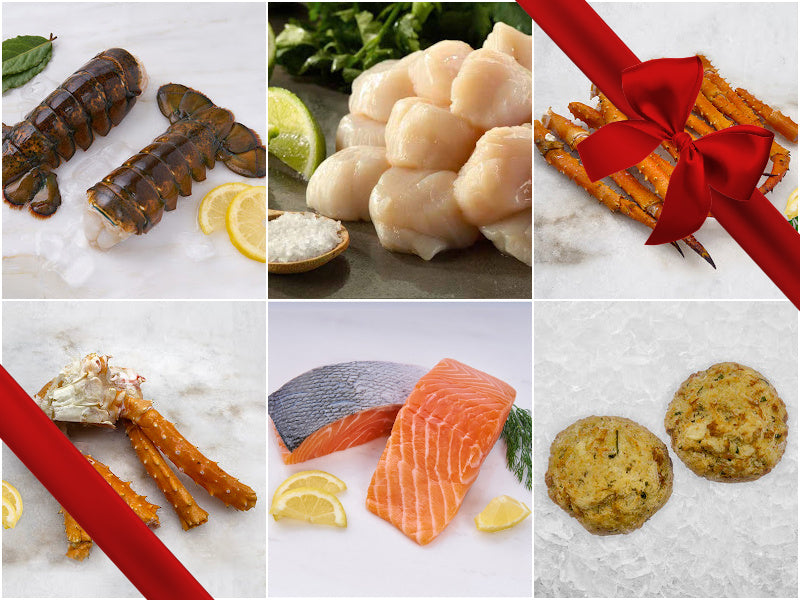 Holiday Feast Bundle Collage with Gift Bow Graphic on Top Right