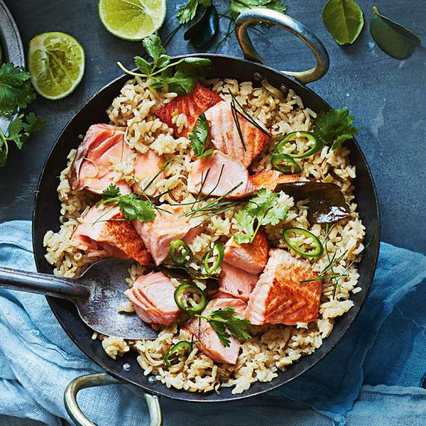 Green Curry Rice with Salmon Recipe