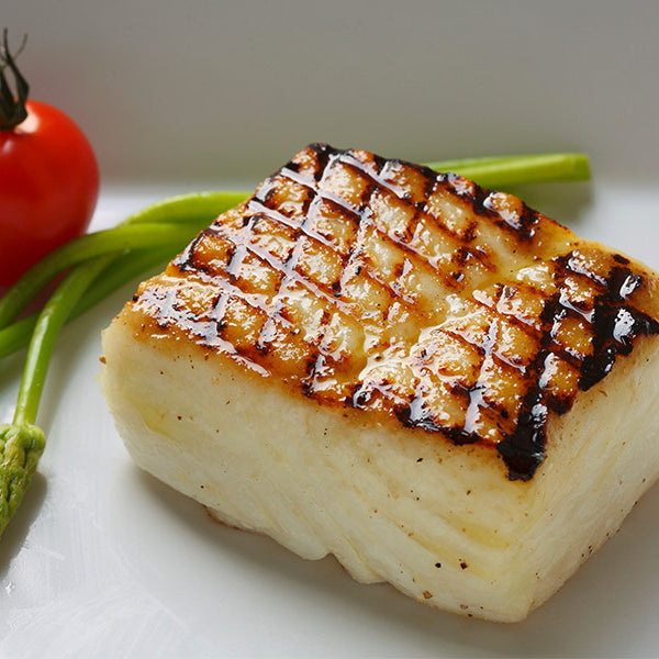 Grilled Chilean Sea Bass with Asparagus Sprigs Recipe