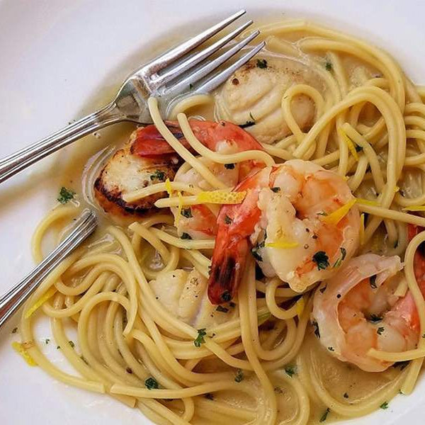 Shrimp Scallop Pasta in Wine Sauce Recipe