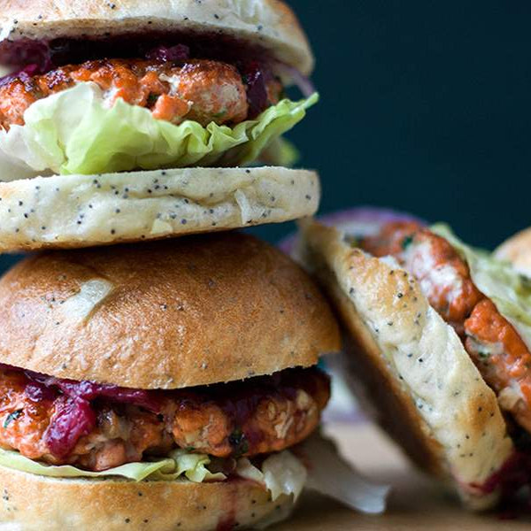 Salmon Burgers with Rhubarb Chutney Recipe