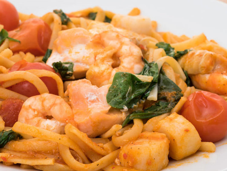 Mediterranean-Inspired Shrimp Scallop Pasta Recipe