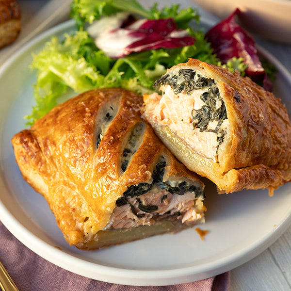 Salmon en Croute with Creamed Chard Recipe