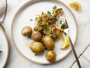 Panko Crusted Baked Cod with a Classic Herb & Dijon Marinade Recipe