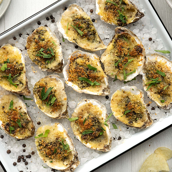 Caesar-Style Baked Oysters