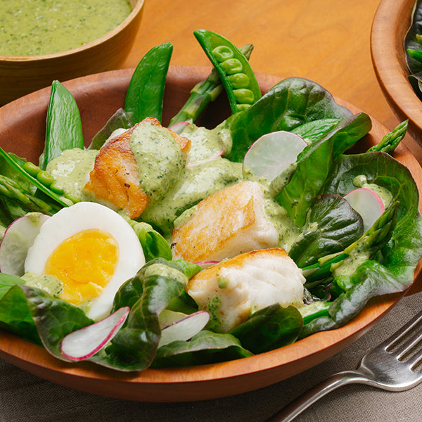 Alaska Halibut Green Goddess Salad Recipe