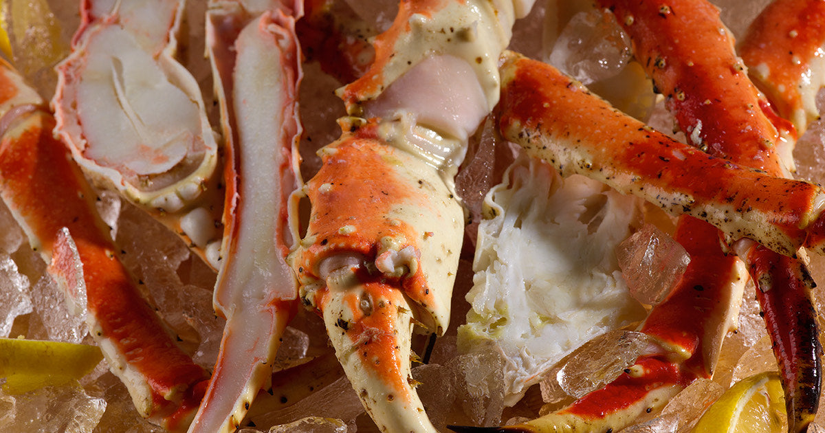 Close Up of Split Red King Crab Legs