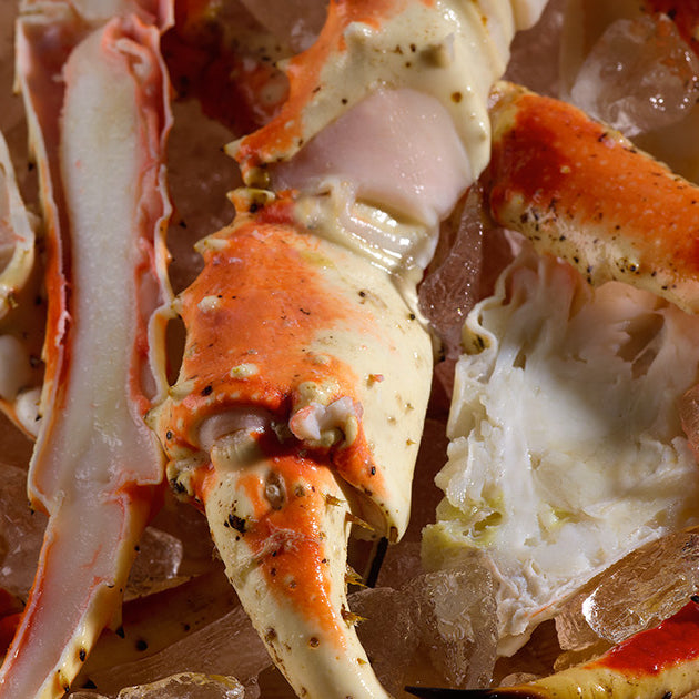 Close Up of Split Red King Crab Legs