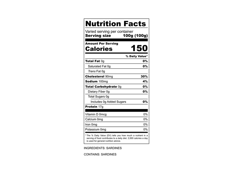 Wild Whole Sardines Nutritional Information