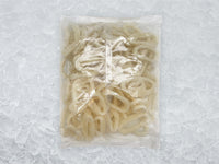Back of Wild Calamari Rings package on ice