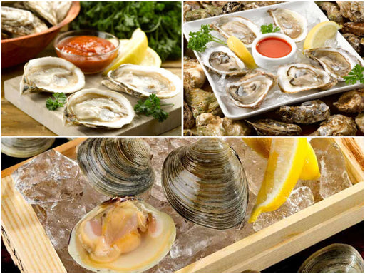 New England Raw Bar bundle with Blue Point Oysters, Oysters of the Day & Littleneck Clams