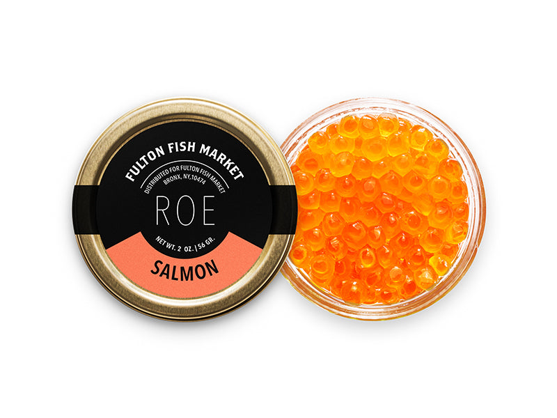 Salmon Roe Jar Opened on White Background