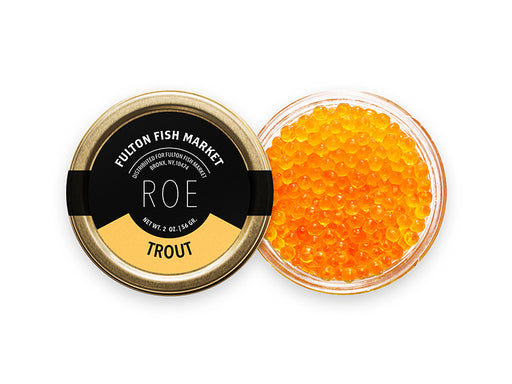 Trout Roe Jar Opened on White Background