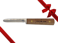 Fulton Fish Market Clam Knife with Gift Bow Graphic on Top Right