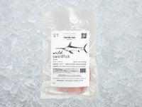 Swordfish front of package on ice