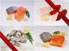 Katie's "Reel" Healthy Seafood Bundle Collage with Gift Bow Graphic on Top Right