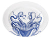 Lucy the Octopus Rimmed Oval Platter on White Background