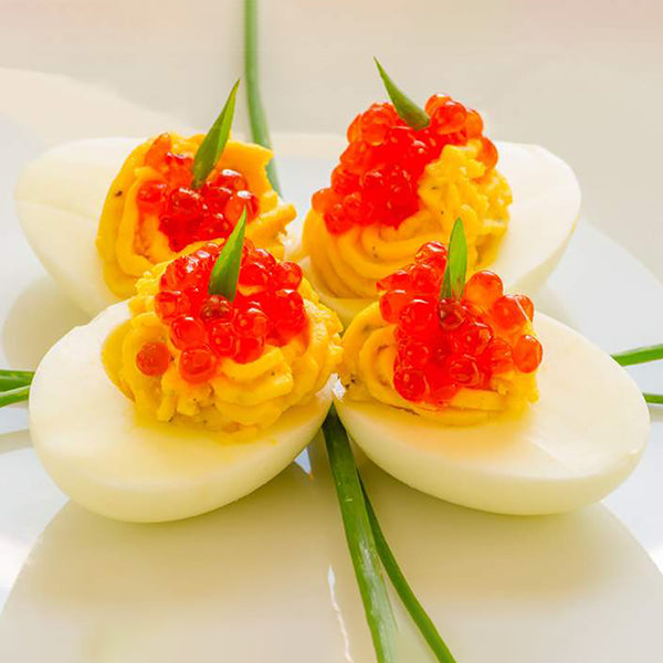 Deviled Eggs with Salmon Roe