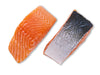 Atlantic Salmon Portions on White Background