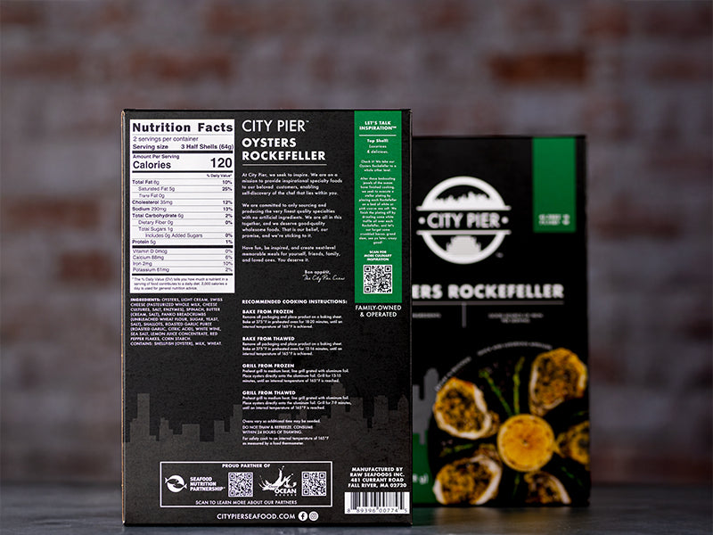 City Pier Oysters Rockefeller back of package