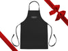 Black Apron with White Fulton Fish Market Logo on White Background with Gift Ribbon