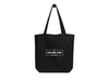 Black Canvas Tote Bag with White Fulton Fish Market Logo