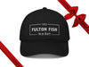 Fulton Fish Market Baseball Cap with Gift Bow Graphic on Top Right