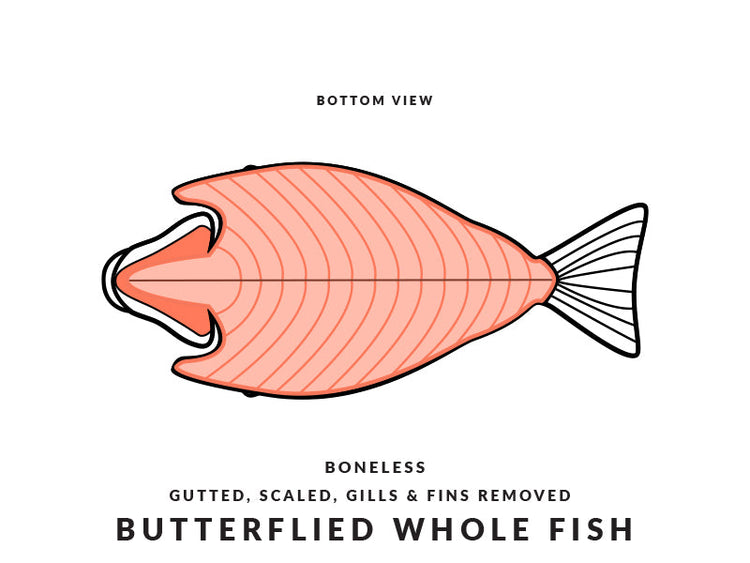 Butterflied Whole Fish Diagram Bottom View