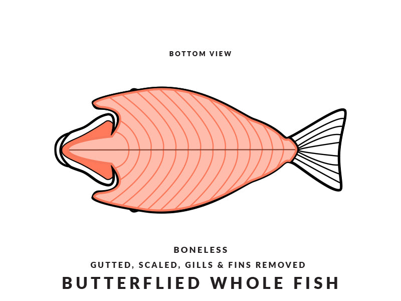 Butterflied Whole Fish Diagram Bottom View
