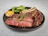 Pat La Fieda Cooked Ribeye Steak Cut on Plate