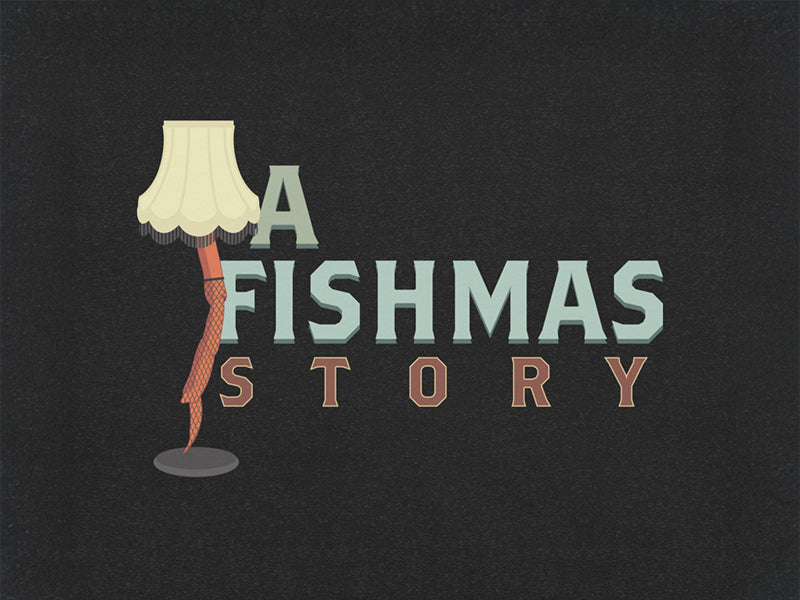 Close Up of Illustration A Fishmas Story T-Shirt in Heather Black