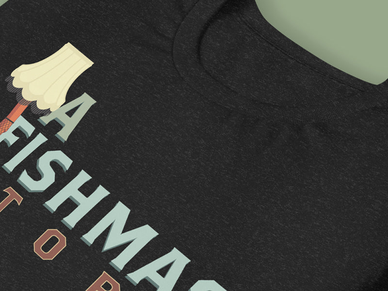 Close Up of Illustration A Fishmas Story Black Heather T-Shirt