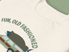 Detailed View of Fun, Old Fashioned Family Fishmas T-Shirt in Vintage White