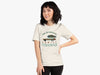 Woman Wearing Fun, Old Fashioned Family Fishmas T-Shirt in Vintage White