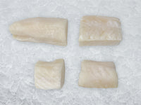 Chilean Sea Bass Portions on Ice Showing Variance in Shape