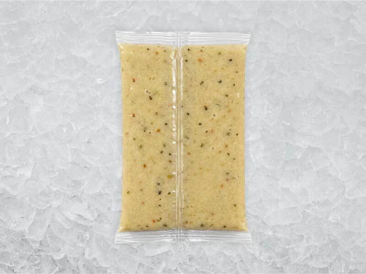 Clam chowder back of package on ice