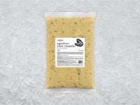 Clam chowder front of package on ice