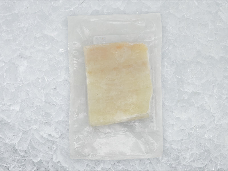 Wild Atlantic Cod Portion Back of Package on Ice