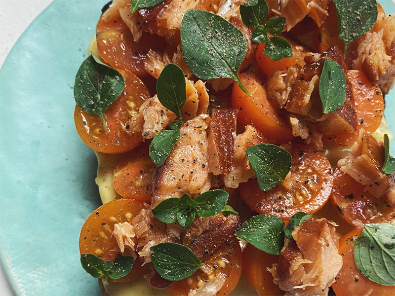 Fishwife Smoked Salmon Dish with Tomatoes and Herbs