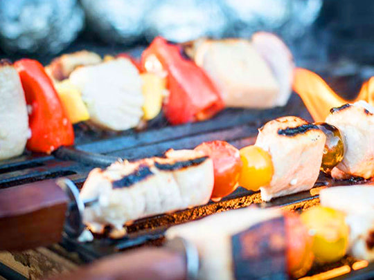 Grilled Lemon and Garlic Swordfish Kebobs on the Grill